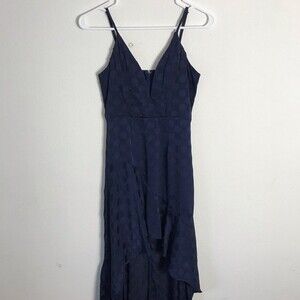 Hello Molly Polka Dot High Low Dress- Low Cut- Blue- Size 8- Great Condition!!